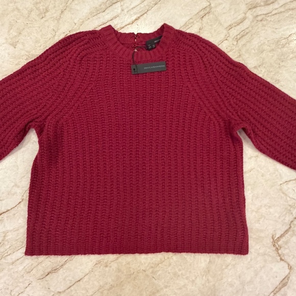 360 Cashmere Wool Blend Sweater Open Back Women's M Red - Picture 4 of 9